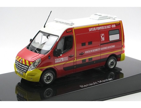 Renault Master 2011 "Pompiers VSAV Yellow Bumpers" Rood 1/43 Norev