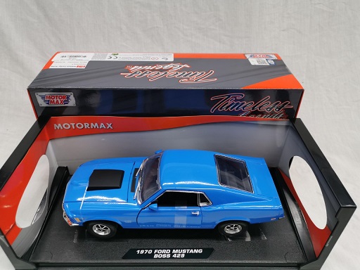 Ford Mustang "BOSS" 429 1970 Blauw 1-18 Motormax