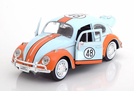 Volkswagen Beetle 1966 #48 "Gulf " Blauw/Oranje 1:24 Motormax
