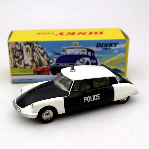 Citroen DS 19 Police 1/43 Zwart / Wit 1-43 Dinky Toys ( Atlas )