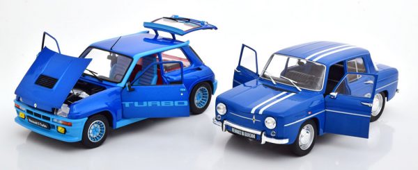 Renault Set ( Renault R5 Turbo en Renault R8 Gordini 1100 ) Blauw/ Wit 1-18 Solido