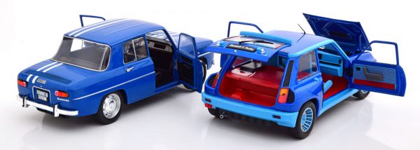 Renault Set ( Renault R5 Turbo en Renault R8 Gordini 1100 ) Blauw/ Wit 1-18 Solido