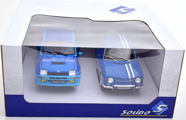 Renault Set ( Renault R5 Turbo en Renault R8 Gordini 1100 ) Blauw/ Wit 1-18 Solido