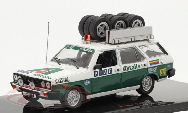 Fiat 131 Panorama Rallye Assistance "Alitalia" 1977 Wit / Groen 1-43 Ixo Models