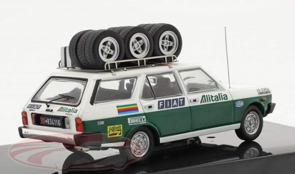 Fiat 131 Panorama Rallye Assistance "Alitalia" 1977 Wit / Groen 1-43 Ixo Models