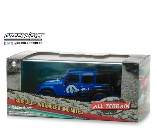 Jeep Wrangler Unlimited 2012 "MOPAR" Off-Road Edition Blauw 1-43 Greenlight Collectibles