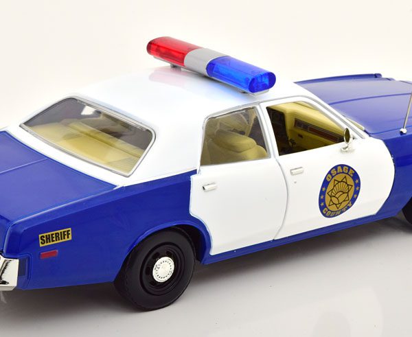 Plymouth Fury 1975 "Osage County Sheriff" Wit / Blauw 1-18 Greenlight Collectibles