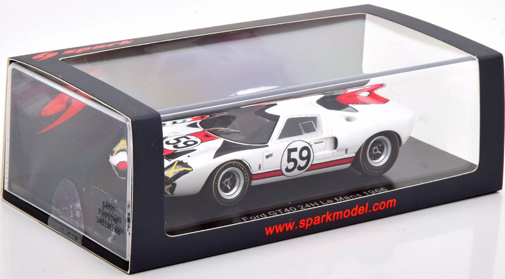 Ford GT40 No.59, 24Hrs Le Mans 1966 Scott/Revson 1-43 Spark