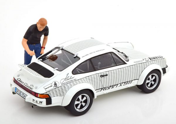 Porsche 911 Met Figuur Walter Röhrl x911 Wit / Zwart 1-18 Schuco Pro.18 Limited 911 Pieces