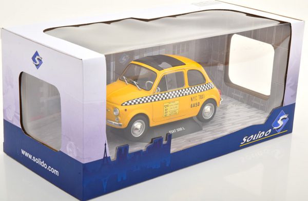 Fiat 500 L Taxi "New York City" 1965 Geel 1-18 Solido