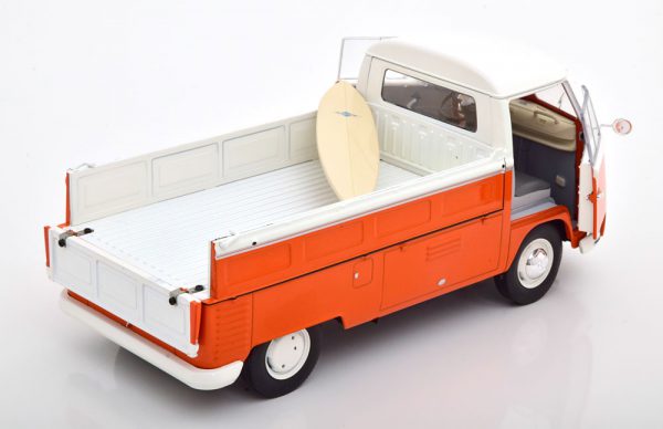 Volkswagen T1 Pick-Up 1950 ( Met Surfboard ) 1-18 Oranje/Wit Solido