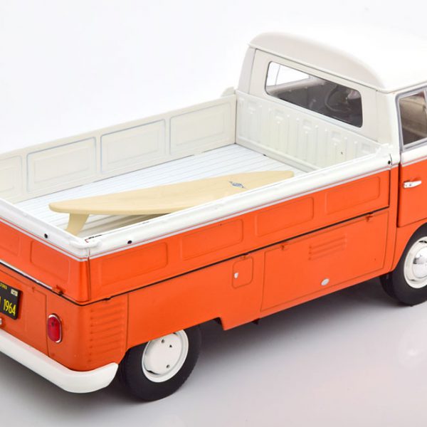 Volkswagen T1 Pick-Up 1950 ( Met Surfboard ) 1-18 Oranje/Wit Solido