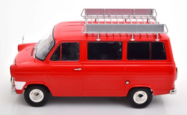 Ford Transit MK1 1965 met dakdrager Rood 1-18 KK Scale ( Metaal )