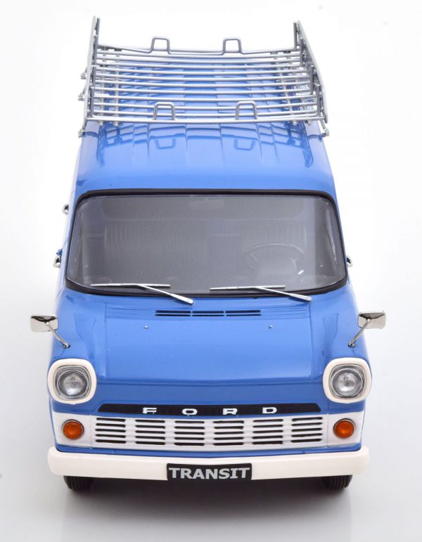 Ford Transit MKI 1970 "Ford Kundendienst" ( inkl. Dak Drager) Blauw 1-18 KK Scale ( Metaal )