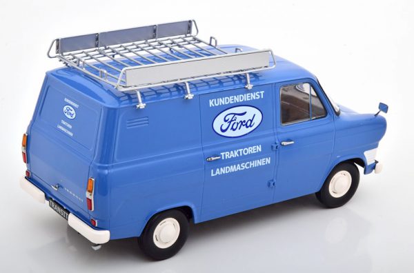 Ford Transit MKI 1970 "Ford Kundendienst" ( inkl. Dak Drager) Blauw 1-18 KK Scale ( Metaal )