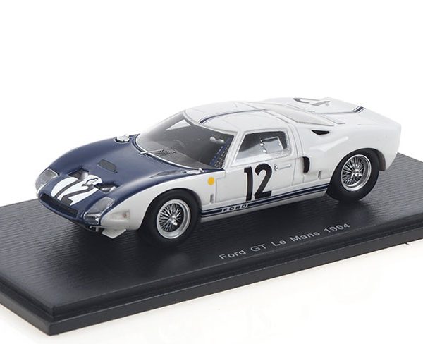 Ford GT40 #12 24 Hrs Le Mans 1964 "Schlesser - Attwood" Wit 1-43 Spark