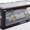 Porsche 911 (991/2) GT2 RS Chalk Weissach Package ( met Gouden Velgen ) 2018 Grijs 1-18 Minichamps Limited 300 Pieces