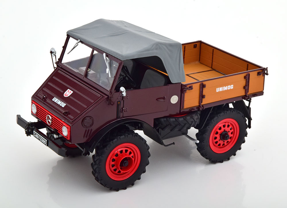 Mercedes-Benz Unimog 401 Donkerrood / Grijs 1-18 Schuco Limited 750 Pieces  ( Metaal ) - Schuiten Autominiaturen