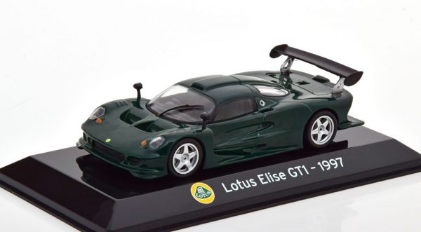 Lotus Elise GT1 1997 Donkergroen 1-43 Altaya Supercars Collection