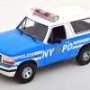 Ford Bronco 1992 "New York Police Department (NYPD)" Blauw / Wit 1:18 Greenlight Collectibles