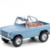 Ford Bronco Sport 1969 Brittany Blue with Sunraysia Wheels, Tow Mirrors, Custom Roll Bar and Tube Front Bumper 1-18 Greenlight Collection