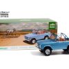 Ford Bronco Sport 1969 Brittany Blue with Sunraysia Wheels, Tow Mirrors, Custom Roll Bar and Tube Front Bumper 1-18 Greenlight Collection