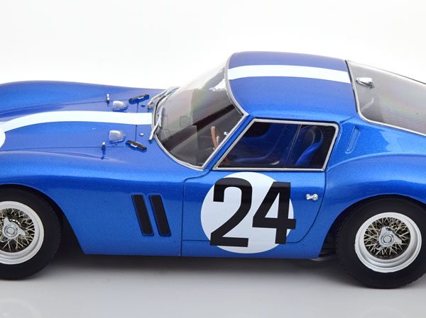 Ferrari 250 GTO No.24, 12h Sebring 1963 Penske/Pabst Blauw Metallic 1-18 KK Scale ( Metaal )