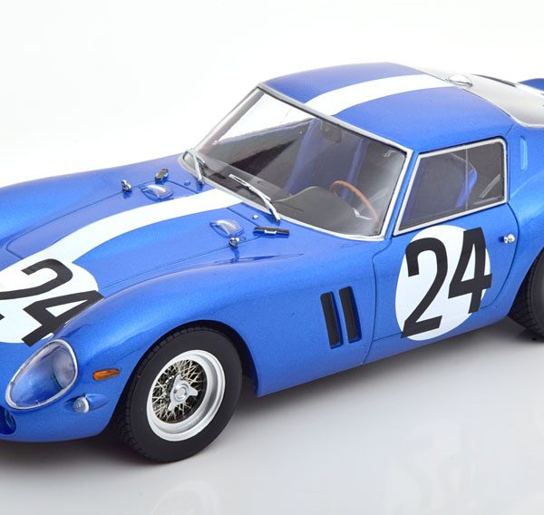 Ferrari 250 GTO No.24, 12h Sebring 1963 Penske/Pabst Blauw Metallic 1-18 KK Scale ( Metaal )