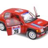 Peugeot 205 Rallye Tour de Corse 1990 #26 H.Devin / F.Viste Rood 1-18 Solido