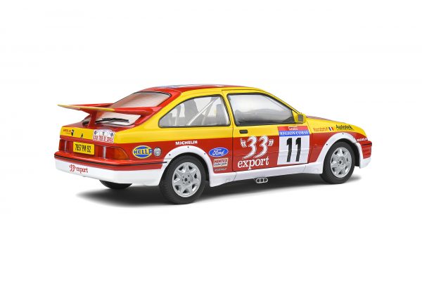 Ford Sierra Cosworth #11 Tour de Corse 1987 Aurio/Occelli 1-18 Rood/Geel Solido