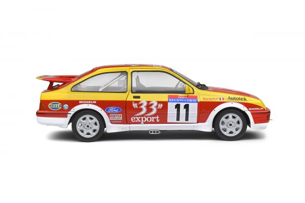 Ford Sierra Cosworth #11 Tour de Corse 1987 Aurio/Occelli 1-18 Rood/Geel Solido