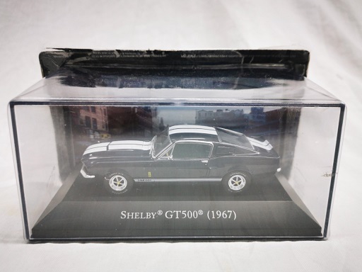 Shelby GT 500 1967 Blauw met 2 Witte Strepen 1-43 Altaya Amerikanen Collection