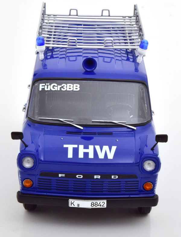 Ford Transit Bus MK1 "THW Köln" 1965-1970 Blauw / Wit 1-18 KK Scale ( Metaal )