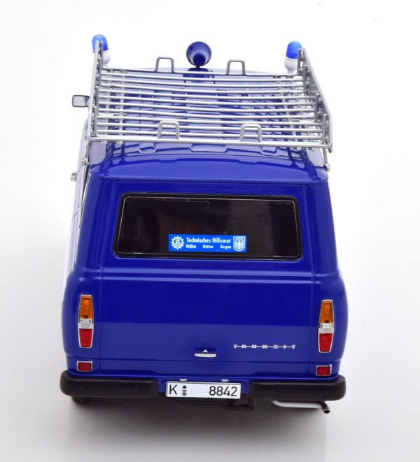 Ford Transit Bus MK1 "THW Köln" 1965-1970 Blauw / Wit 1-18 KK Scale ( Metaal )