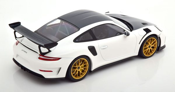 Porsche 911 (991/2) GT3 RS 2019 "Weissach Package" Wit met gouden velgen 1-18 Minichamps Limited 111 Pieces