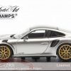 Porsche 911 (991 II) GT2 RS "Weissach Package" 2018 GT Zilver Metallic / Gouden Velgen 1-43 Minichamps Limited 222 Pieces