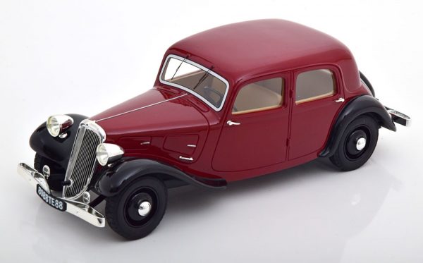 Citroen Traction Avant 7CV 1935 Donkerrood / Zwart 1-18 Cult Scale Models ( Resin )