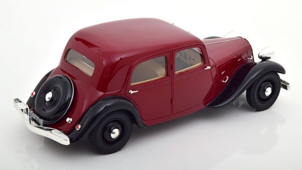 Citroen Traction Avant 7CV 1935 Donkerrood / Zwart 1-18 Cult Scale Models ( Resin )