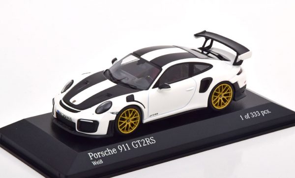 Porsche 911 (991 II) GT2 RS 2018 ( Velgen Goud ) Wit 1-43 Minichamps Limited 333 Pieces