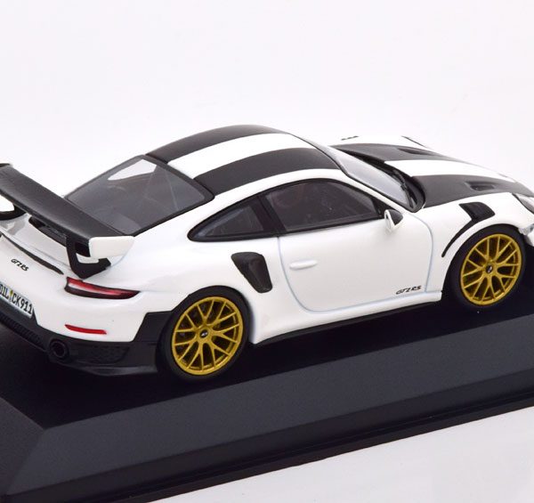 Porsche 911 (991 II) GT2 RS 2018 ( Velgen Goud ) Wit 1-43 Minichamps Limited 333 Pieces