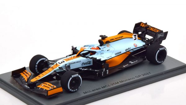 McLaren MCL35M Monaco GP 2021 "Gulf" Daniel Ricciardo 1-43 Spark