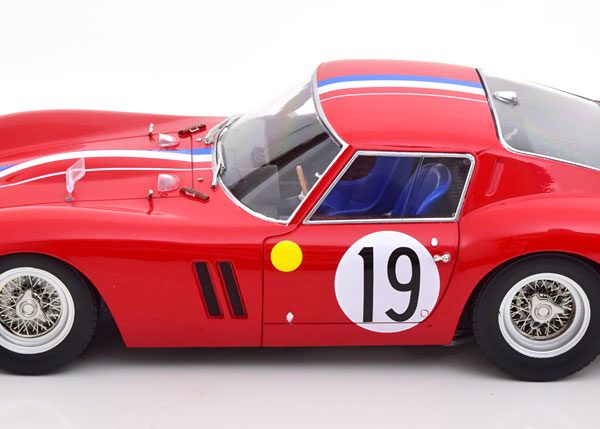 Ferrari 250 GTO No.19, 24 Le Mans 1962 Noblet/Guichet Rood 1-18 KK Scale ( Metaal )