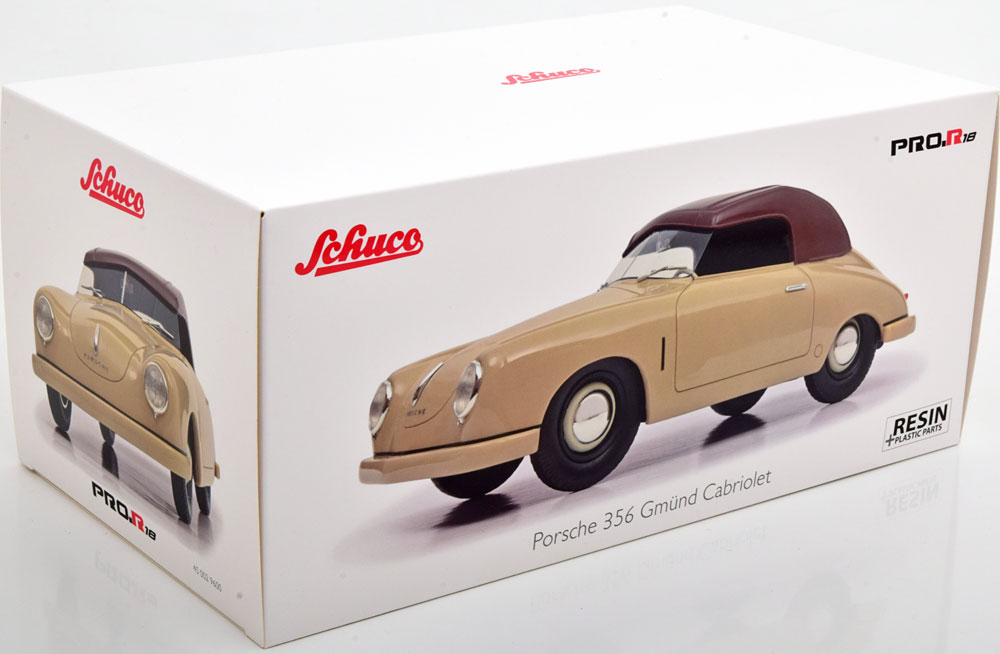 Porsche 356 Gmünd Cabriolet ( Gesloten ) Beige / Bruin 1-18 Schuco