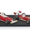 Niki Lauda World Champion Set Ferrari 312 T 1975 Nr#11 + Ferrari 312 T2 1977 Nr#12 Rood / Wit 1-18 GP Replicas Limited 100 Pieces