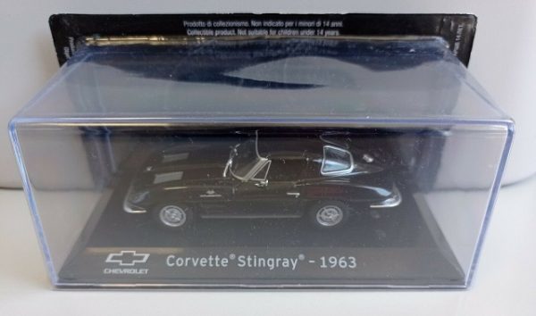 Chevrolet Corvette Stingray 1963 Zwart 1:43 Altaya Amerikanen Collection