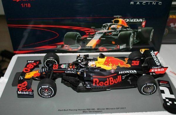 Red Bull Racing Honda RB16B Winner Monaco GP 2021 Max Verstappen 1-18 Spark