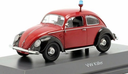 Volkswagen Kever "Feuerwehr" Rood / Zwart 1-43 Schuco Limited 750 Pieces