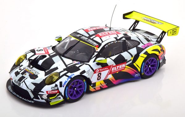 Porsche 911 GT3 R No.8, 24Hrs Nürburgring 2019 "Iron Force" Slooten/Luhr/Jans/de Leener 1-18 Ixo Models