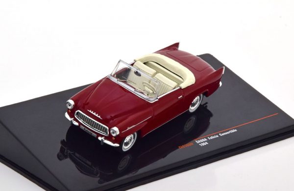 Skoda Felicia Cabriolet 1964 Donkerrood 1-43 Ixo Models