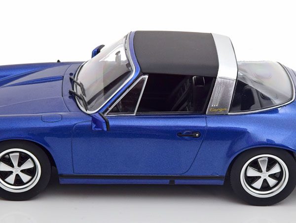 Porsche 911 Carrera 3.0 Targa 1977 Blauw Metallic 1-18 KK Scale ( Metaal )